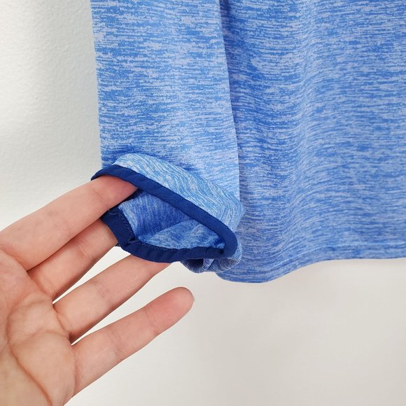 Under Armour Shirt Womens Large Blue Hoodie Loose Fit Heat Gear Hooded Athletic - Picture 3 of 9